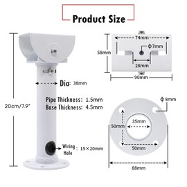 CTXSumTec Universal CCTV Security Camera Mount - Wall & Ceiling Bracket for CCTV, Dome, IP Cameras