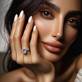 ZOYA JEWELRY DESIGN Oval Engagement Promise Ring Sterling Silver, Premium Cubic Zirconia Stone Wedding Band Gift Rings for Women, Silver Jewelry with White Gold Plating, Bague Femme Argent (6)