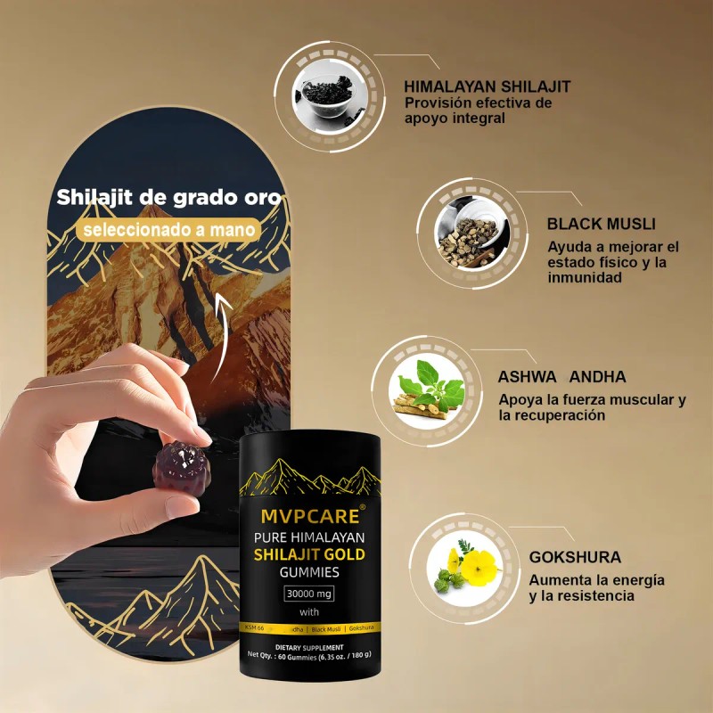 Mvpcare Dosis Mxima 30.000 Mg Shilajit Gummies Shilajit Puro Del