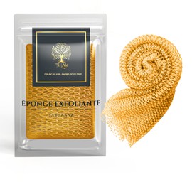 African Shower Net Djampe African Exfoliating Shower Sponge Bath Glove Soft Flower Washcloth XL Bathroom Accessories Women Men Kids Body Scrub (Yellow Orange)