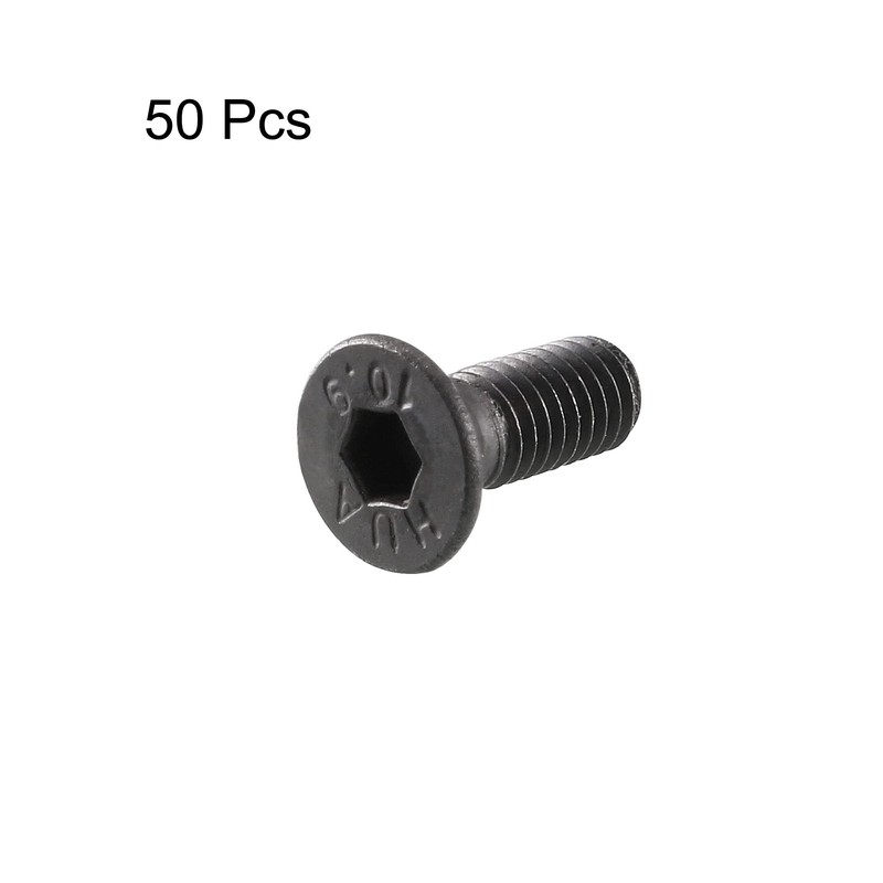 uxcell M3x8mm 10.9 Carbon Steel Countersunk Head Hex Socket Screw