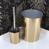 Gold Toilet Brush and Holder Set Golden Brushed Aluminum