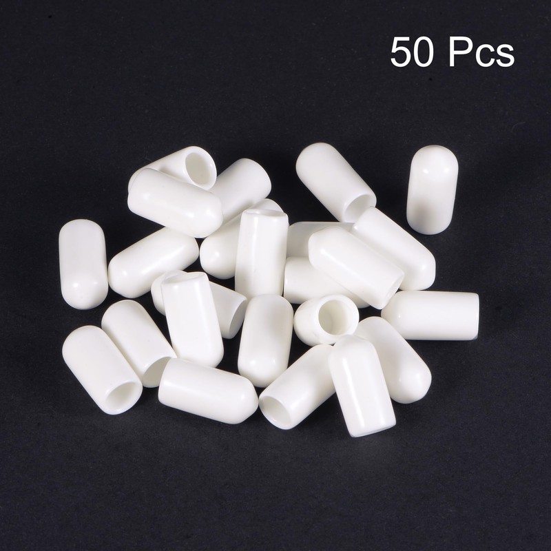 sourcing map Round Rubber End Caps 1/4 Inch (6 mm)