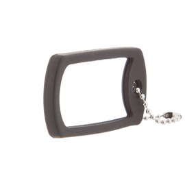 Ruggedized Tactical Magnifier: Dog-tag Shape, Black Silicone Frame, 2.0 Lens