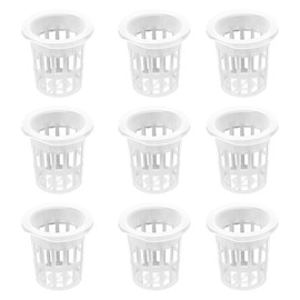 Angoily 1.5 Net Pots 50PCS Plastic Hydroponic Net Pots Mesh Planter Garden Hydroponic Nursery Baskets White Planting Nursery Grow Basket Supplies Flower Cup