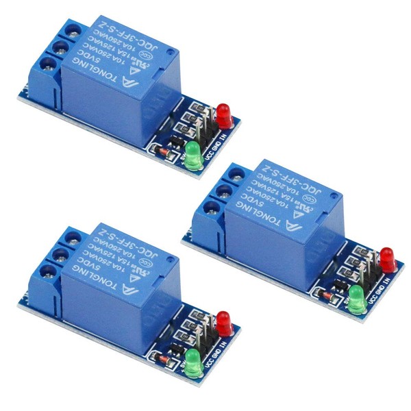 KKHMF 3pcs 1 Channel Relay Module 5V Low Level Expansion