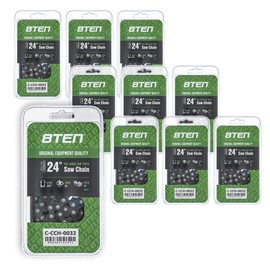 8TEN Full Chisel Skip Tooth Chainsaw Chain 24 Inch .050 3/8 84DL For Husqvarna 455 Rancher Echo CS-590 Stihl (10 Pack)