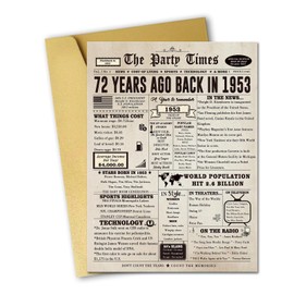 mmuue Large 72nd Birthday Card Gifts for Women Men, Big 72 Years Old Birthday Decoration for Him Her, Funny 72nd Birthday Gifts for Wife Husband