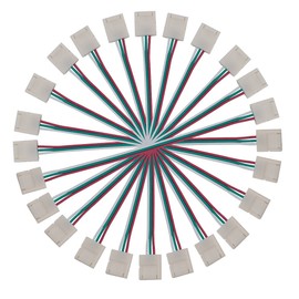 BTF-LIGHTING 10PCS 3Pin 10mm Wide Dual End with 15cm Long Cable LED Strip Solderless DIY Connector Adapter Conductor for WS2811 WS2812B SK6812 LED Flexible Strip Light