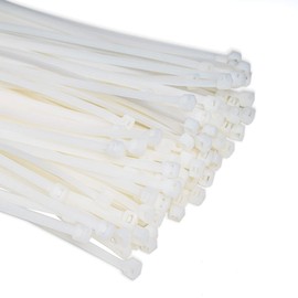 ERKO Cable Ties Clear 200 x 3,6 mm 100 Pieces Chemical Resistant 40lbs Tensile Strength, Professional White Zip Tie Wraps, Indoor and Outdoor use, Cable Managment