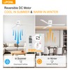 OPONL White 52 inch Ceiling Fan with Light, Remote Control,