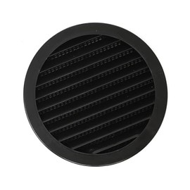 4" Round Plastic Louver Soffit Air Vent Reptile Screen Grille Cover (1, Black)