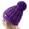 PAGE ONE Womens Winter Ribbed Beanie Crossed Cap Chunky Cable