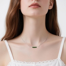 ZAULER Jade Chocker Necklace for Women, Nature Healing Stone Pendant Spiritual Protection Jewelry With Adjustable Box Chain