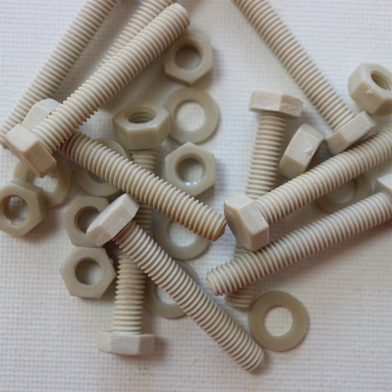 10 x M6 x 40mm PPS Hex Bolts Plastic Screws