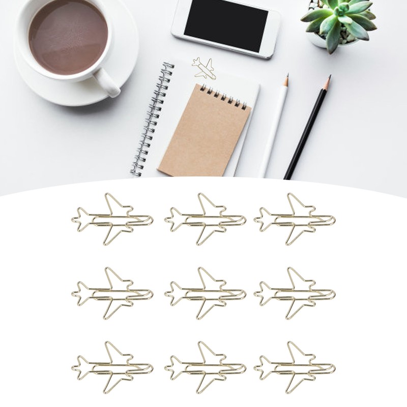 100Pcs Paper Clips Gold Cute Unique Shape Electroplating Process Lightweight