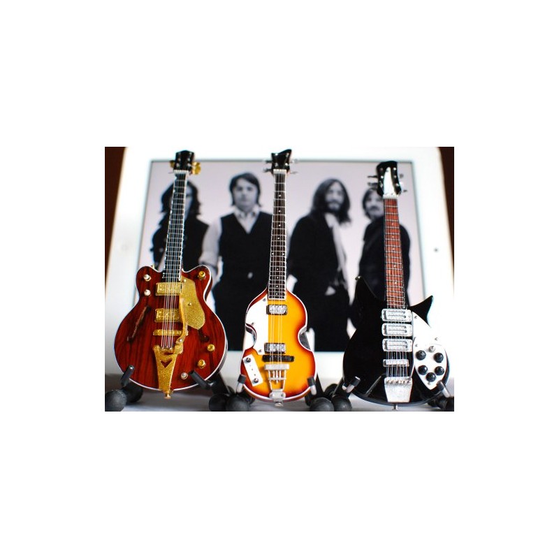 The Beatles Set of 3 Miniature Guitar Fab Four Super