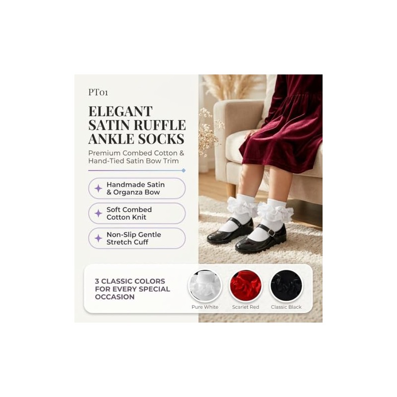 Calcetines de Encaje Con Volantes de Algodón Para Niñas Pequeñasos