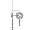 NewZC Teardrop Bathroom Light Pull - Silver Chrome Pull Cord
