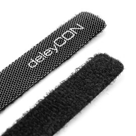 deleyCON 30 x Velcro Cable Ties 15 cm Velcro Tape 12 mm Wide Cable Management Cable Organiser Velcro Cable Tie Velcro Black