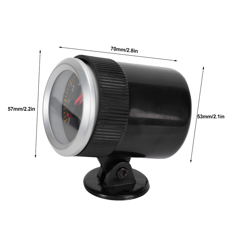 Tachometer 52mm/2.05in 0‑8000 RPM Carbon Fiber Panel Pointer 12V Universal