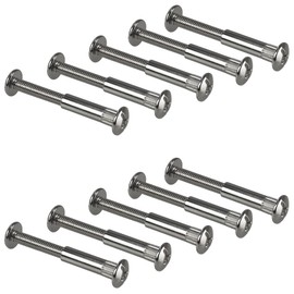 Gedotec M6 Furniture Sleeve Screws, Nickel-Plated Steel Connectors for Wood Thickness 32–42 mm, Furniture Connector, Cabinet Connector, Phillips PZ2 and Flat Blade, Screws + Sleeve Nut, Pack of 10