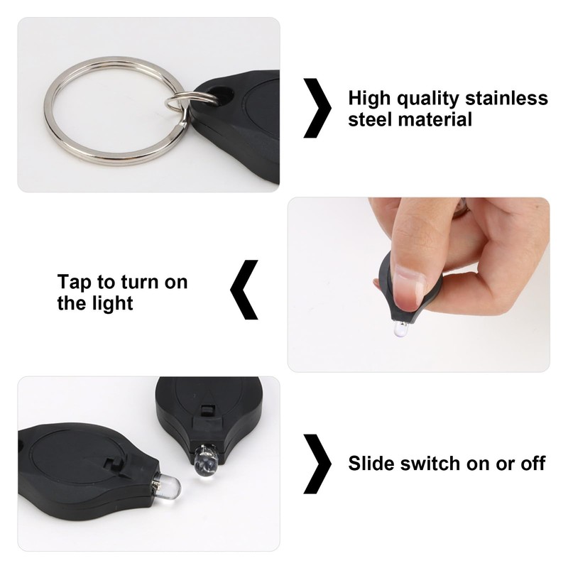 3 Pack UV Money Checker Keychain Torch - Mini LED