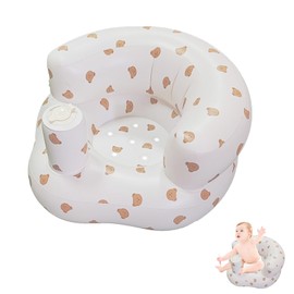 1 Pcs Portable Inflatable Baby Chair, Suitable for Infants Under 3 Years Old, Little Bear Pattern Inflatable Baby Seat Lightweight Floor Chairs Suitable for Sitting Indoor and Outdoor use