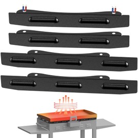 Upgraded Magnetic Wind Guards for 28” Blackstone Griddle, Blackstone Accessories Fit for Blackstone Grill, Stainless Steel Screens Protect Flame, Compatible with Rear Grease Cup Hood and Side Shelf