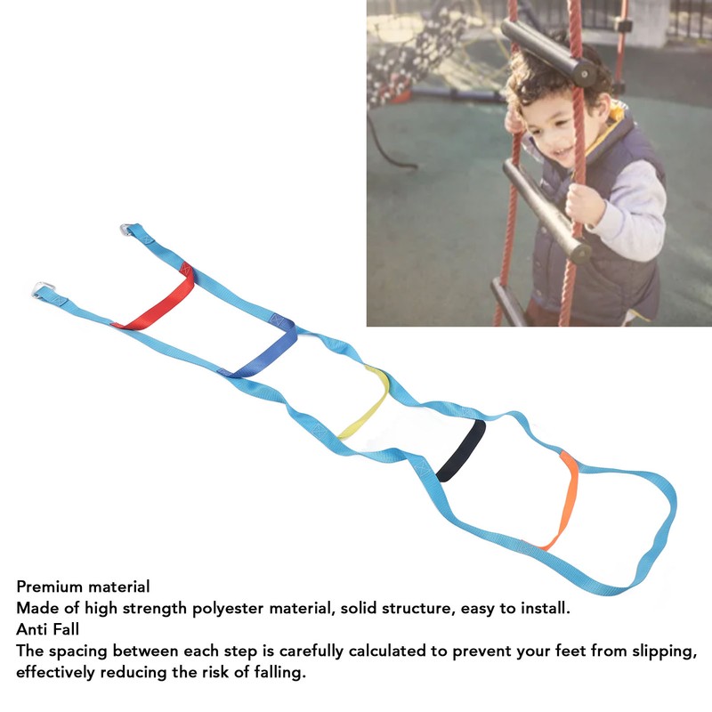 Kids Rope Ladder 6.6ft 6 Steps Colorful Climbing Rope Ladder
