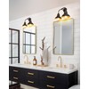 pasentel Matte Black Bathroom Light Fixtures, 2 Light Bathroom Vanity