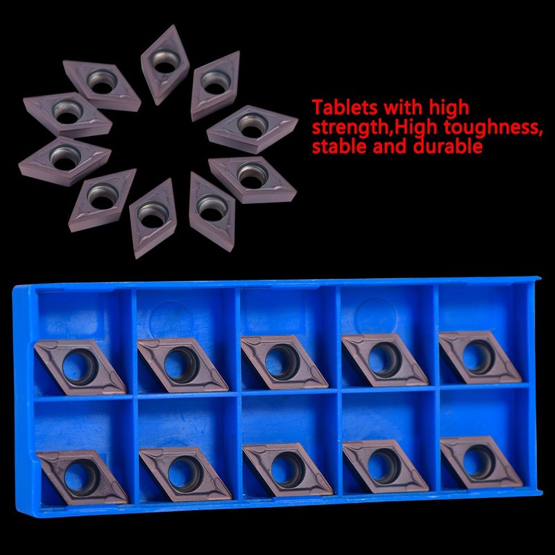 10pcs Diamond Shape Carbide Insert Cutter Machine Lathe Milling Tool