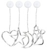 LED Christmas Lights with Suction Cup Snowman Star Moon Heart