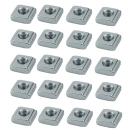 20 x Slot Nuts Slot 6 with M5 Thread - Compatible with Aluminium Profile 20 x 20 (Type B) - T-slot nuts for B-type Aluminium Profiles 20 Series - Carbon Steel Slot Nut - Easy Assembly