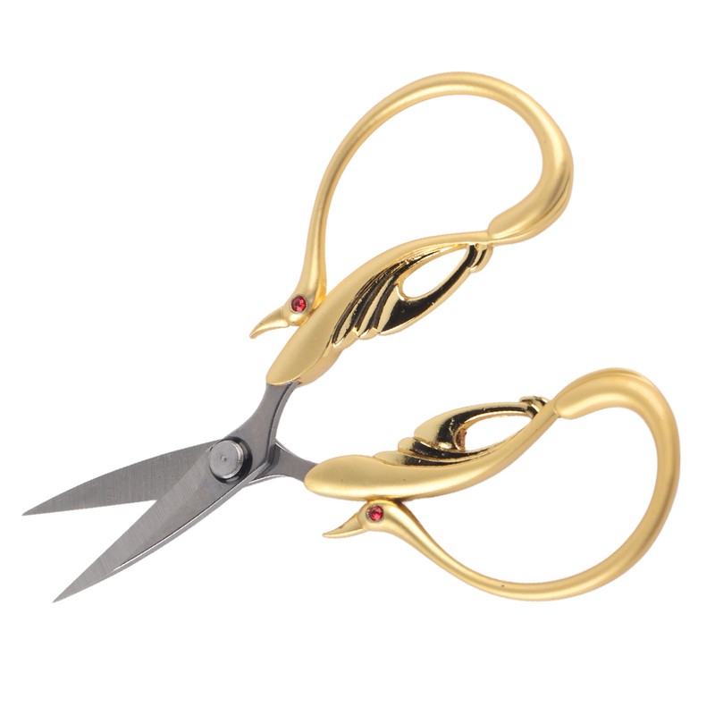 Scissors Retro DIY Swan Shaped Cross Stitch Household Cloth Cutting