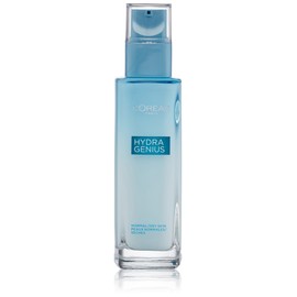 L'Oreal Paris Skincare Hydra Genius Daily Liquid Care Oil-Free Face Moisturizer for Normal to Dry Skin, Hyaluronic Acid Moisturizer for Face with Aloe Water and Hyaluronic Acid, 3.04 fl. oz.