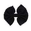 Black Scalloped Edge Bow Hair Clip Large - Set of