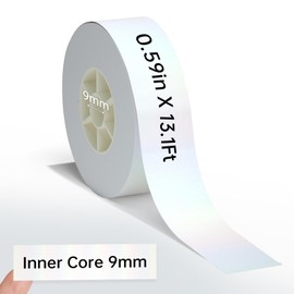 PRT Quiet Label Tape 15mm x 4M /0.59" x 13.12 ft，Qutie Sticker Thermal Paper Label Maker Tape Refill Here Print Waterproof DIY Self-Adhesive Name Price Shelf Life Classification Labels, Laser