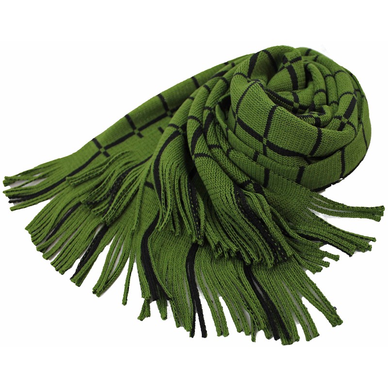 Rotfuchs Scarf Knitted Scarf Raschel Scarf Checked Fashionable 100% Wool