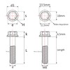 Wanyifa - Tornillo de cabeza hexagonal de brida de titanio