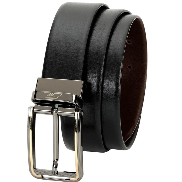 GIL Leather Palmilla Reversible Formal Belt for Men – Black/Brown,