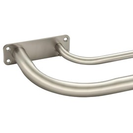 Yun Nephele Double Curtain Rods, Brushed Nickel, 48 Inch, Wrap Around Room Darkening, Heavy Duty, Adjustable, Blackout Curtain Rod