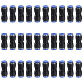 QIMEI-SHOP Pneumatic Connector 6 mm Pneumatic Connectors Pneumatic Fittings Push In Quick Coupling 6 mm to 6 mm Quick Connector Compressed Air Tools for Air Pack of 30