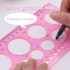 LOKUNN Circle Template for Drawing, Pink Ruler Quilling Tool, Round