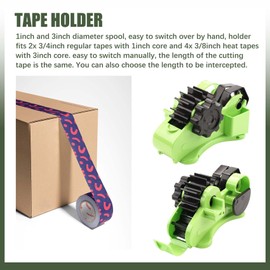 RUANI Multiple Roll Cut Heat Tape Dispenser Sublimation for Heat Transfer Tape, Tape Dispenser with 1 Inch and 3 Inch Core (Green)