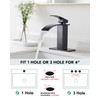 Midanya Bathroom Faucet with Waterfall Spout, Single Hole or 3-Hole