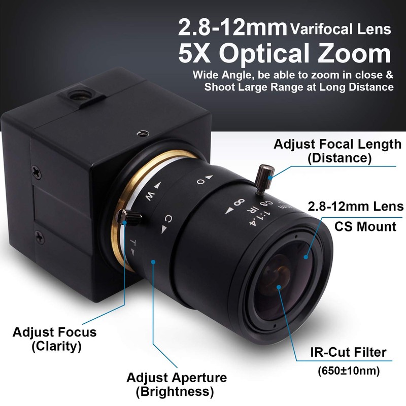Svpro 8MP USB Webcam with 2.8-12 mm Vario Lens Manual