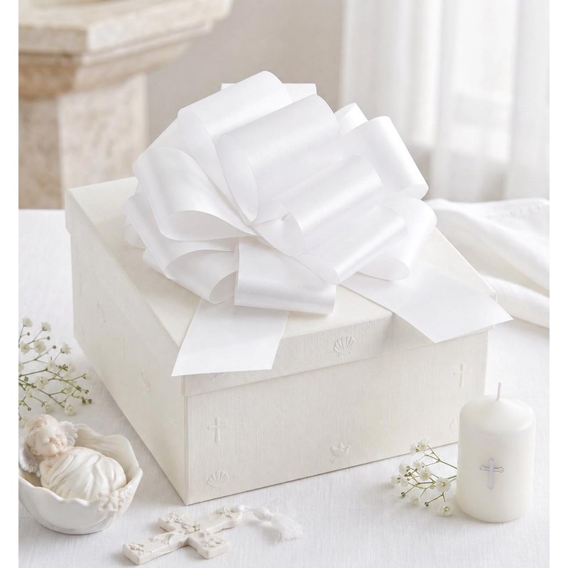 1PC White Large Waterproof Pull Bow for Gift Wrapping, 14