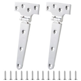 RiaYer Heavy Duty 316 Stainless Steel T Hinges, Marine Grade, 6'' x 3'' - 2 Pack with Screws for Boats, Cabinets, Doors, Trailers & Gates