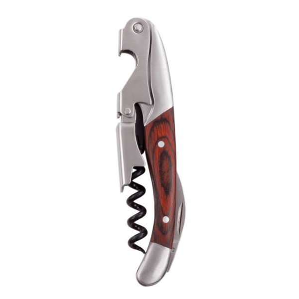 True by True Fabrications Wood Double-Hinged Professional Corkscrew with Serrated Foil Cutter